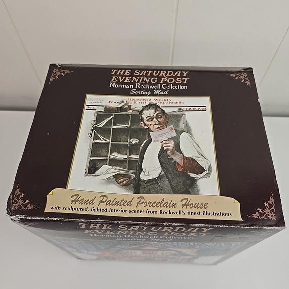 The Saturday Evening Post Norman Rockwell Collection SORTING MAIL Porcelain Hous - Picture 12 of 12